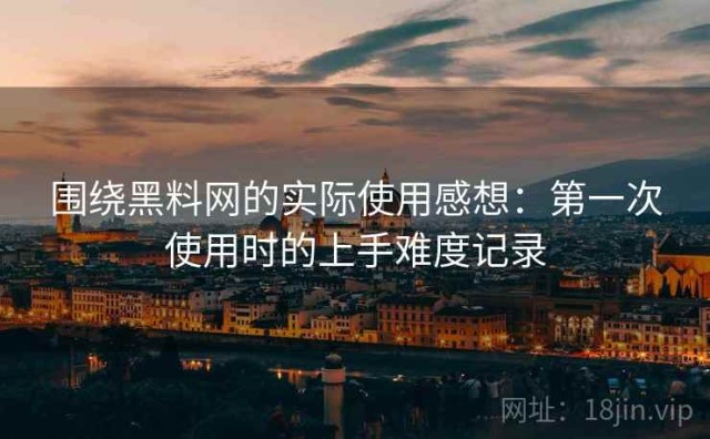 围绕黑料网的实际使用感想：第一次使用时的上手难度记录