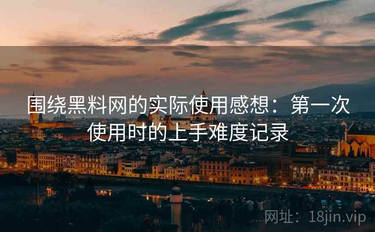 围绕黑料网的实际使用感想：第一次使用时的上手难度记录