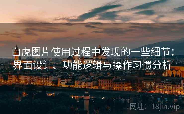 白虎图片使用过程中发现的一些细节：界面设计、功能逻辑与操作习惯分析