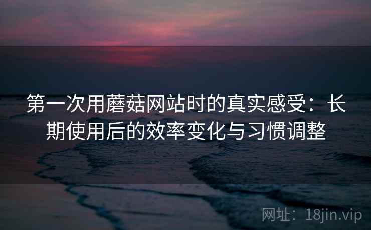 第一次用蘑菇网站时的真实感受：长期使用后的效率变化与习惯调整