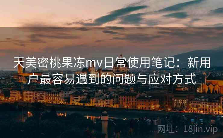 天美密桃果冻mv日常使用笔记：新用户最容易遇到的问题与应对方式