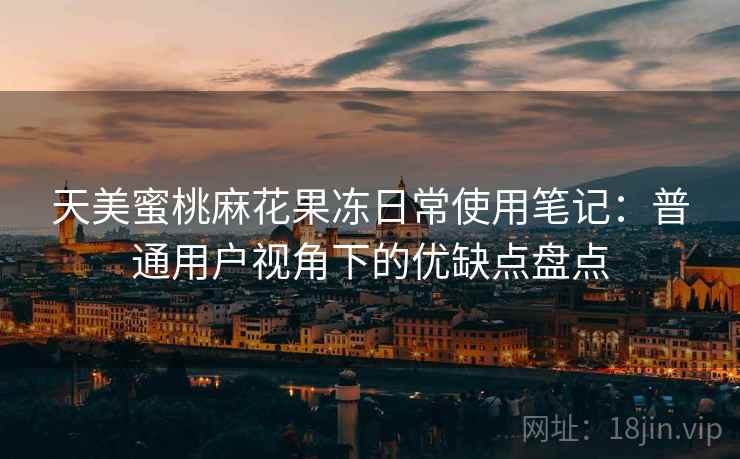 天美蜜桃麻花果冻日常使用笔记：普通用户视角下的优缺点盘点